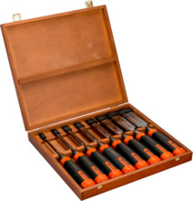 Puidutööriistade komplekt Bahco 434-S8-EUR, 8 tk, ergo, puidust karp