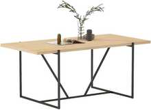 Söögilaud Home4you Cindy, 180 x 90 x 75 cm, tamm/must