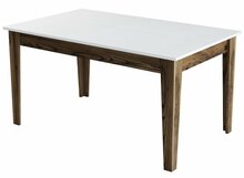 Söögilaud Kalune Design Milan 514, 88 x 145 x 75 cm, valge/pähkel/tumepruun