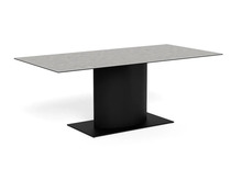 Söögilaud Actona Marbella Anista, 200 x 100 x 75,5 cm, keraamiline plaat hall, terasest alus must