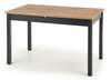 Pikendatav laud Halmar Greg, 124 - 168 cm x 74 cm x 75 cm, tamm/must
