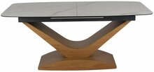 Söögilaud Signal Meble Dolce, 180-240 x 95 x 76 cm, valge/pruun