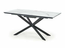 Pikendatav söögilaud Halmar Diesel, 160 - 200 x 90 x 76 cm, valge marmor/must