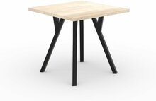 Söögilaud ADRK Furniture Rodos 84, 80 x 80 x 76 cm, must/sonoma tamm