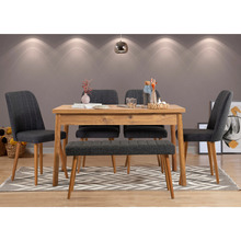 Söögitoakomplekt Kalune Design Costa 1053 - 2 A, mänd/antratsiit, 6 osa