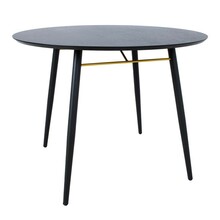 Söögilaud Home4you Luxembourg, D100 x H75 cm, must