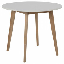 Söögilaud Home4you Raven, 90 x 76 cm, pruun/valge, lauaplaat MDF, jalad kask