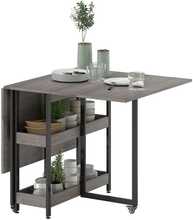Kokkupandav söögilaud Homcom, 133,4 x 80 x 75 cm, hall, metall, puitlaastplaat