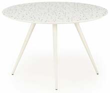Söögilaud Halmar Aramis, 120 x 120 x 76 cm, valge/must