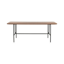 Söögilaud Venture Design Uno, 75 x 200 x 90 cm, must/pähkel