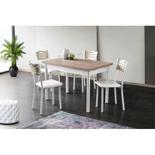 Pikendatav söögilaud Kalune Design Polo 1302, 70 x 110 x 75 cm, tamm/valge