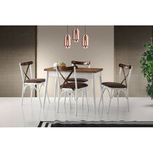 Pikendatav söögilaud Kalune Design Dolunay 1282, 60 x 100 x 75 cm, valge/pähkel
