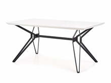 Söögilaud Halmar Pascal, 160 x 90 x 76 cm, valge/must