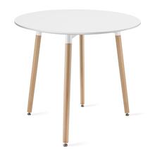 Köögilaud Leobert Kami, ümmargune, 80 cm, valge/pruun