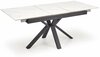 Söögilaud Halmar Platan, pikendatav, 140-180 x 85 x 76 cm, valge marmor/must