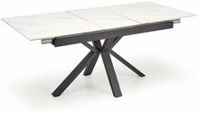 Söögilaud Halmar Platan, pikendatav, 140-180 x 85 x 76 cm, valge marmor/must
