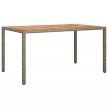 Aiamööbli söögilaud, 150 x 90 x 75 cm, hall, polürotang