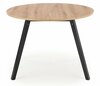 Pikendatav söögilaud Halmar Ruben, 102 - 142 x 102 x 73.6 cm, tamm/must