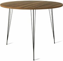 Söögilaud Kalune Design Sandalf, 90 x 90 x 75 cm, must/pähkel