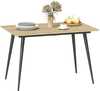 Pikendatav söögilaud HOMCOM, 120/160 x 75 cm, naturaalne värv, 6-8 inimesele, modernne, terasjalgadega