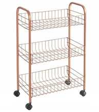 Ratastel käru Metaltex, 41 x 63 x 23 cm, vask, 3 riiuliga