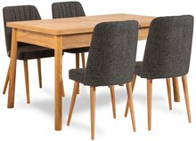Söögitoakomplekt Kalune Design Costa 1053 - 1 A, 120 x 77 x 75 cm, mänd/antratsiit, 5 tk
