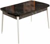Laiendatav söögilaud Kalune Design Bendir, 132 - 170 cm x 76.5 cm x 79 cm, valge/must