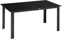 Aia söögilaud Outsunny, 150 x 90 x 74 cm, klaasist lauaplaadiga, must, 6-le