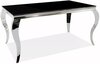 Söögilaud Signal Meble Prince, 150 x 90 x 75 cm, must/kroom