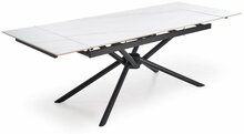 Söögilaud Halmar Vitorino, 160-220 x 90 x 75 cm, valge marmor/must