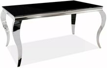 Söögilaud Signal Meble Prince, 150 x 90 x 75 cm, must/kroom