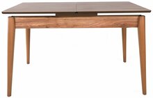 Pikendatav söögilaud Kalune Design Sigma 993, 130 - 166 x 130 x 70 cm, valge/pähkel