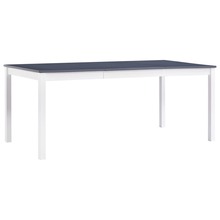 Söögilaud, 180 x 90 x 73 cm, männipuit, valge/hall