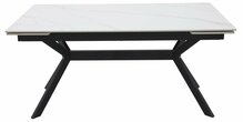 Söögilaud Signal Meble Imperia 160, 160-220 x 90 x 76 cm, valge/must