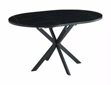 Söögilaud Signal Meble Gaston, 100-135 x 100 x 75 cm, must