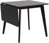 Söögilaud Home4you Roxby, 80/120 x 80 x 76 cm, must