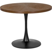 Ümmargune laud Mebel Elite LINO, 100 cm, pähkel/must