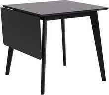 Söögilaud Home4you Roxby, 80/120 x 80 x 76 cm, must