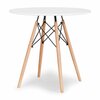 Söögilaud ModernHome, 80 x 80 x 75.5 cm, valge/pruun