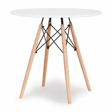 Söögilaud ModernHome, 80 x 80 x 75.5 cm, valge/pruun