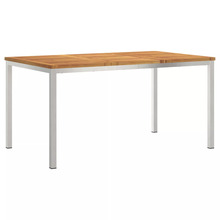 5-osaline aiamööblikomplekt vidaXL, söögilaud, 150 x 90 x 75 cm, akaatsiapuit