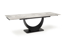 Söögilaud Halmar Fernando, laiendatav, 160-240 x 92 x 75 cm, valge marmor / must