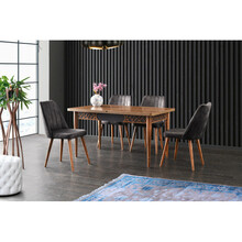 Söögilaud Kalune Design Mira 1221, 80 x 130 x 75 cm, antratsiit/pähkel