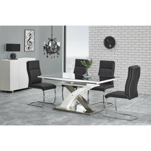 Pikendatav söögilaud Halmar Sandor 2, 160 - 220 x 90 x 75 cm, must/valge