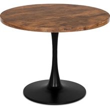Ümmargune laud Mebel Elite LINO, 100 cm, rustic tamm/must