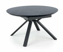 Pikendatav söögilaud Halmar Vertigo, 130 - 180 x 130 x 76 cm, must marmor/must