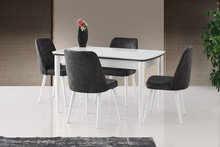 Söögilaud Kalune Design Vega 1131, 80 x 130 x 75 cm, valge