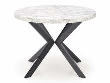 Pikendatav söögilaud Halmar Peroni, 100 - 250 x 100 x 75 cm, valge marmor/must