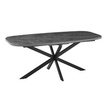Söögilaud Home4You Ramona, 180/220 x 90 x 75 cm, must