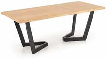 Laiendatav söögilaud Halmar Massive 2, 160-250 cm x 90 cm x 77 cm, naturaalne tamm/must